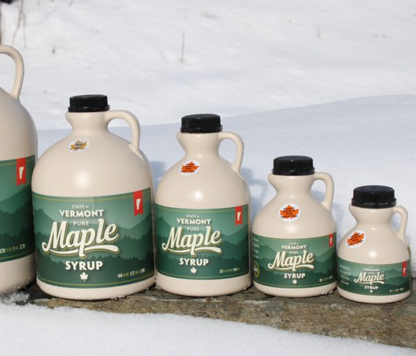 Vermont maple syrup jugs